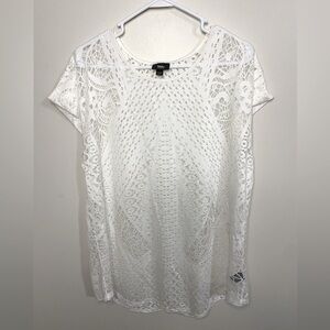 Mossimo XXL Blouse Mesh Flowy Top/cover up Off white Like new condition
